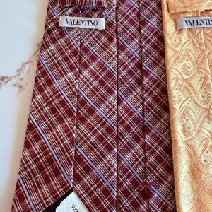 Lot of 3 Valentino NOS Men’s Silk Ties - Mixed Patterns